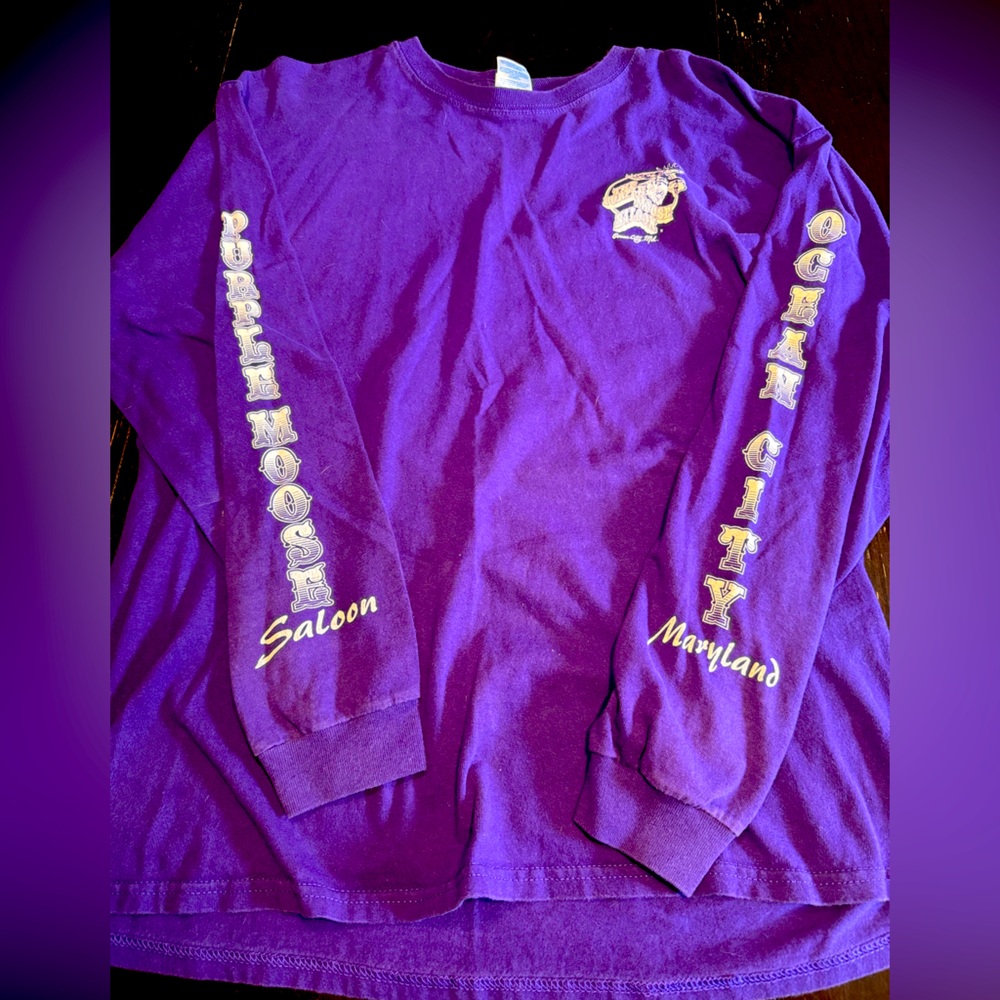 Mens Purple Moose Saloon long sleeve shirt